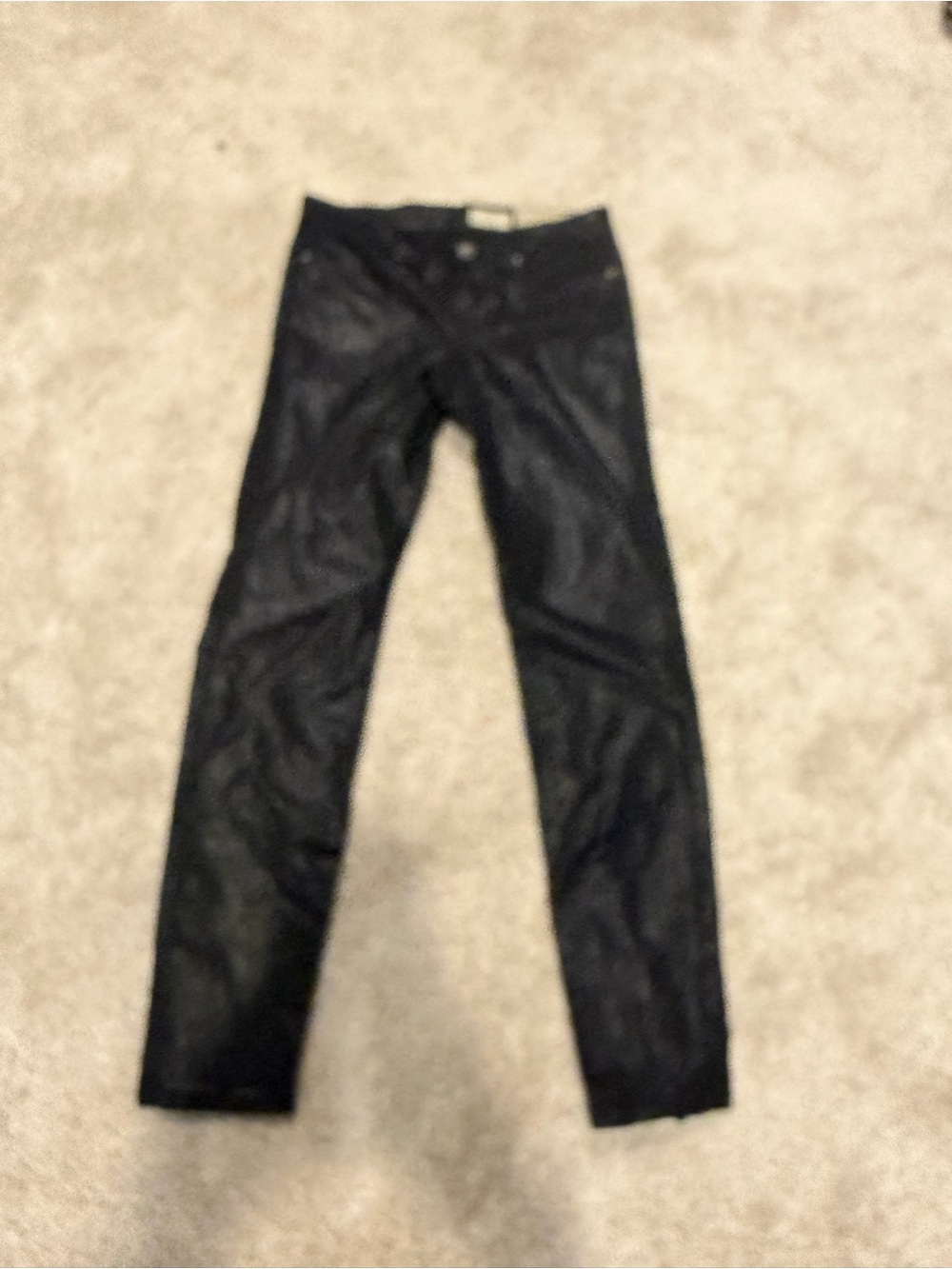 All Saints Black Coated Skinny Jeans